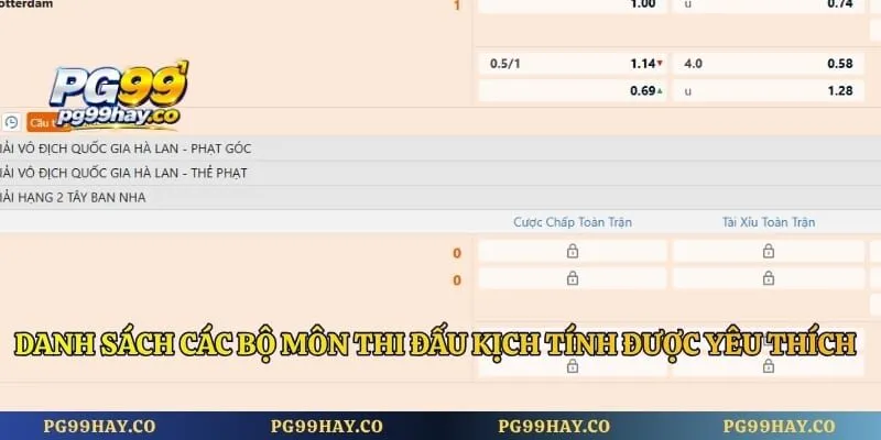 Danh sách các bộ môn thi đấu kịch tính được yêu thích nhất
