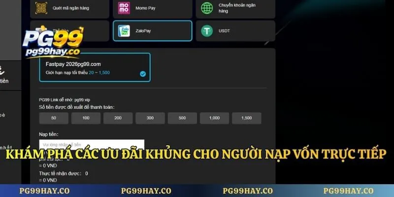 Nạp Tiền Pg99 Khám phá các ưu đãi khủng cho người nạp vốn trực tiếp