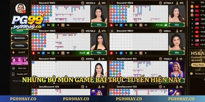 Những bộ môn game bài trực tuyến hiện nay
