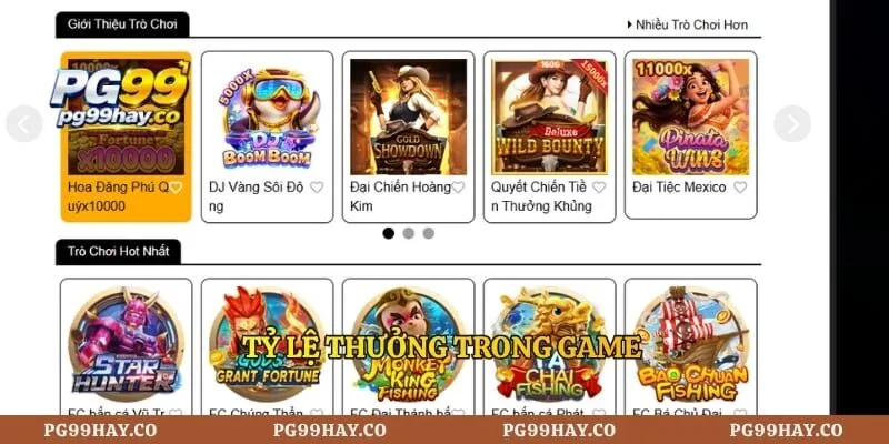 Tỷ lệ thưởng trong game
